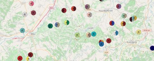 parte della mappa delle panchine langhe e dintorni