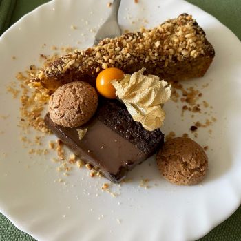 Hazelnut cake and bunet, two of Piedmont's traditional sweets
