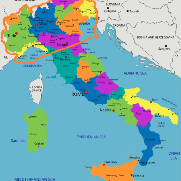 Northern-Italy-map Italian map: northern Italy regions